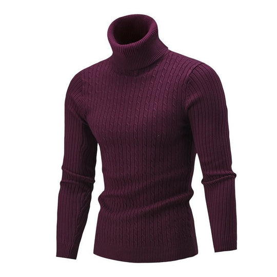 Herren Taillierter Thermo-Rollkragenpullover mit Zopf- und Rippstrickstruktur Shop Nory