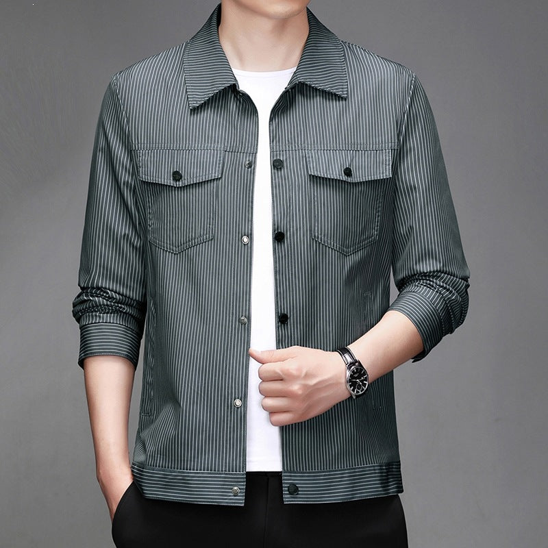 Herren Gestreifte Hemdjacke Shop Nory