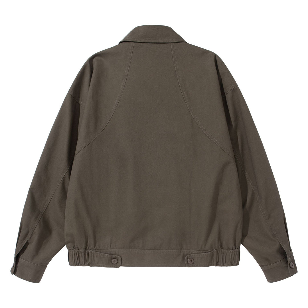 Unisex Kurz geschnittener Utility-Blouson mit Hemdkragen und elastischem Saum Shop Nory