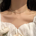 Damen Choker-Halskette mit feinen Perlen und eleganten Akzenten Shop Nory
