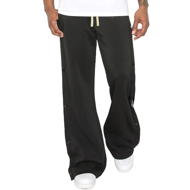 Herren Weite Sweatpants mit seitlicher Druckknopf‑Öffnung & Bandana‑Einsatz Shop Nory
