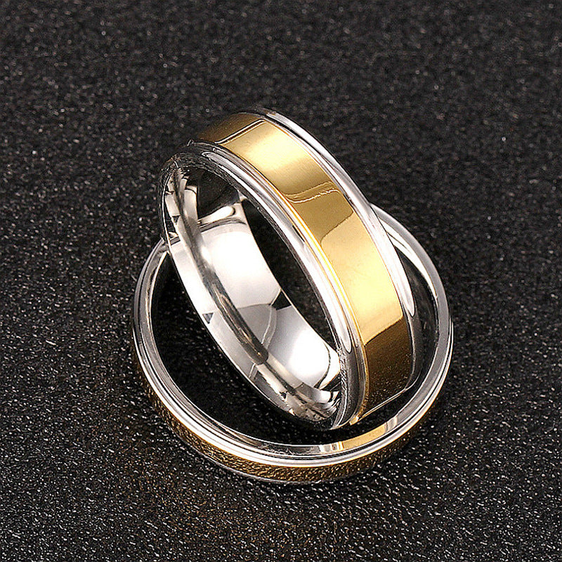 Herren stilvoller zweifarbiger Ring aus Edelstahl Shop Nory