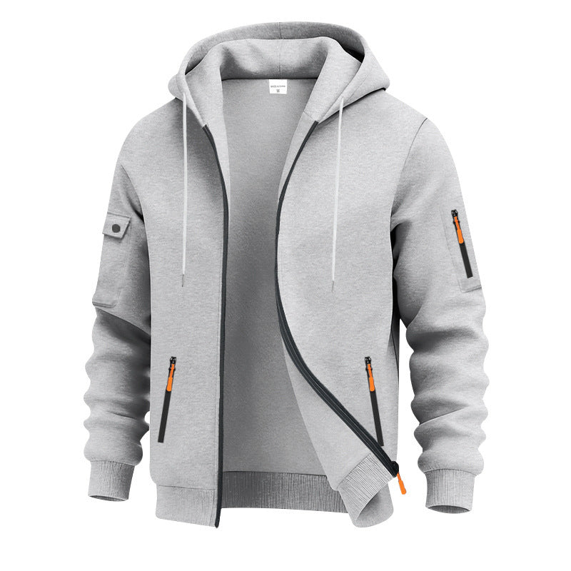 Herren funktionale Kapuzenjacke mit technischen Taschen