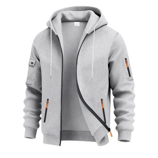 Herren funktionale Kapuzenjacke mit technischen Taschen