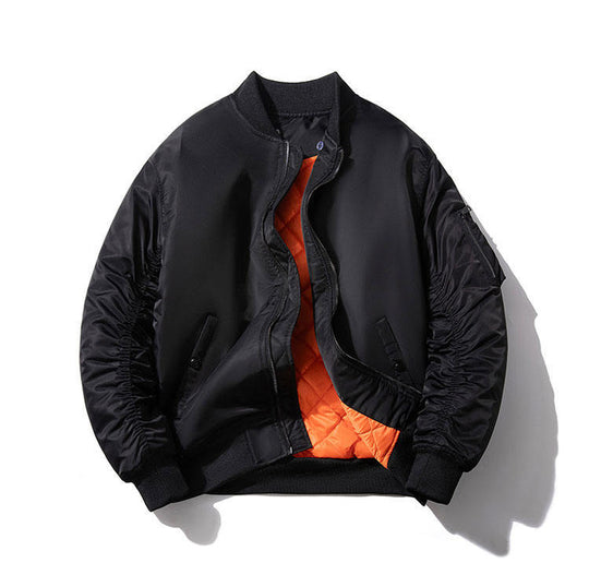 Herren Wattierte Bomberjacke mit Stehkragen, Kammerschnitt und Ärmeltasche Shop Nory