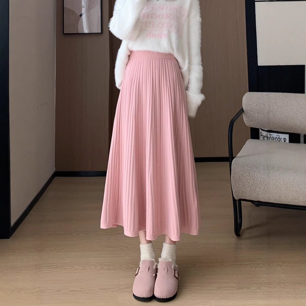 Damen Eleganter Plissee-Midirock mit hohem Bund Shop Nory