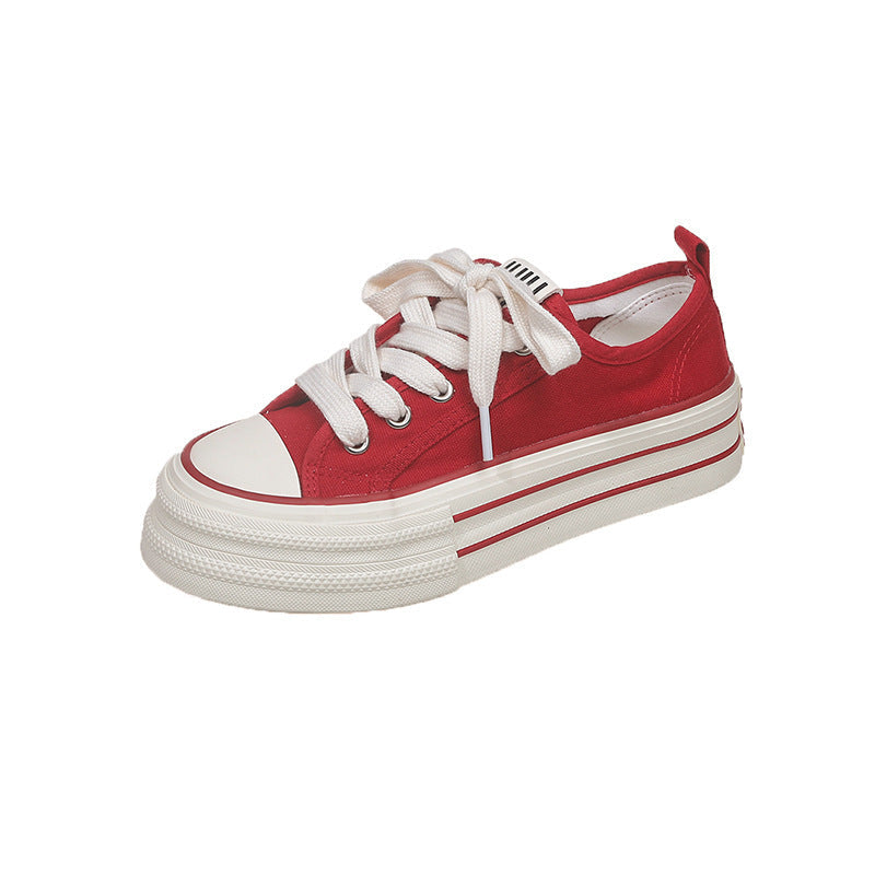 Damen Canvas Sneakers mit kontrastierenden Details und bequemen Schnürsenkeln