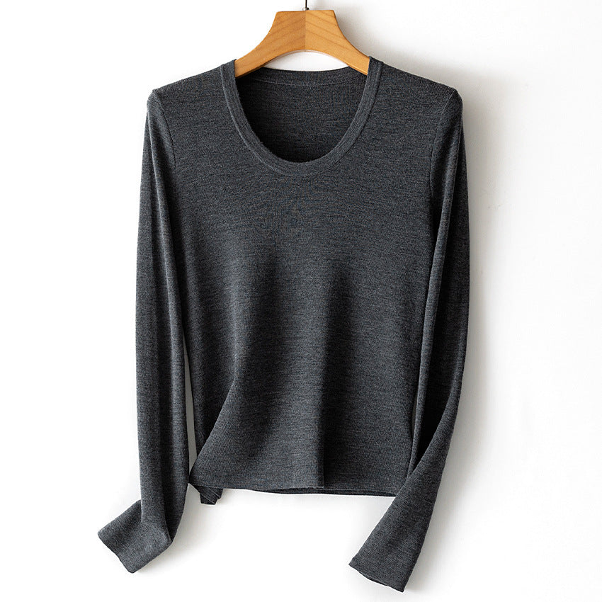 Damen Feinstrick-Langarmshirt mit Rundhalsausschnitt und leichter A-Linie Shop Nory
