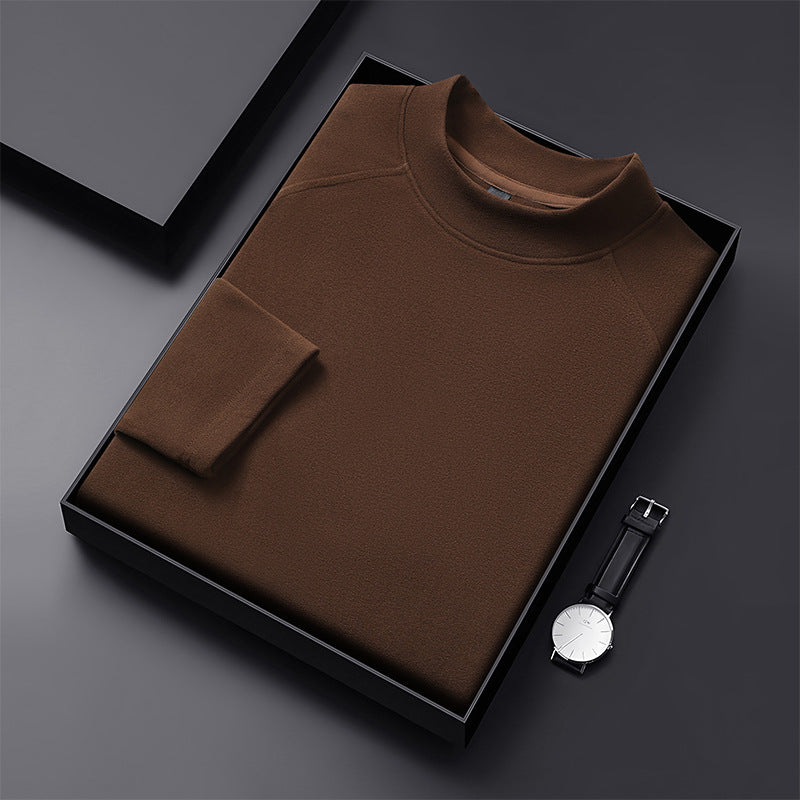 Herren Premium-Mockneck-Pullover aus feinem Woll-Mix mit Raglanärmeln Shop Nory