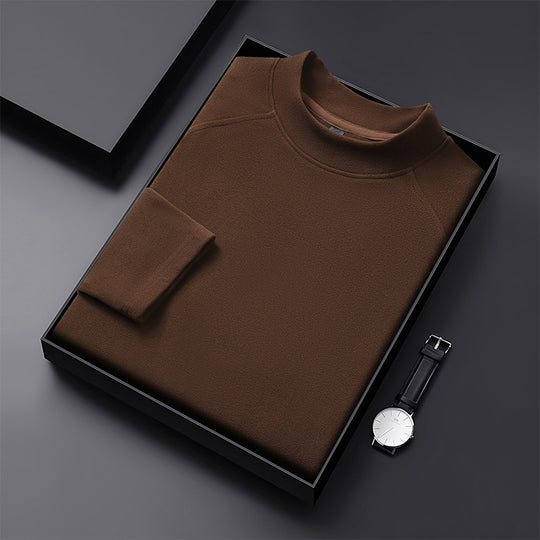 Herren Premium-Mockneck-Pullover aus feinem Woll-Mix mit Raglanärmeln Shop Nory