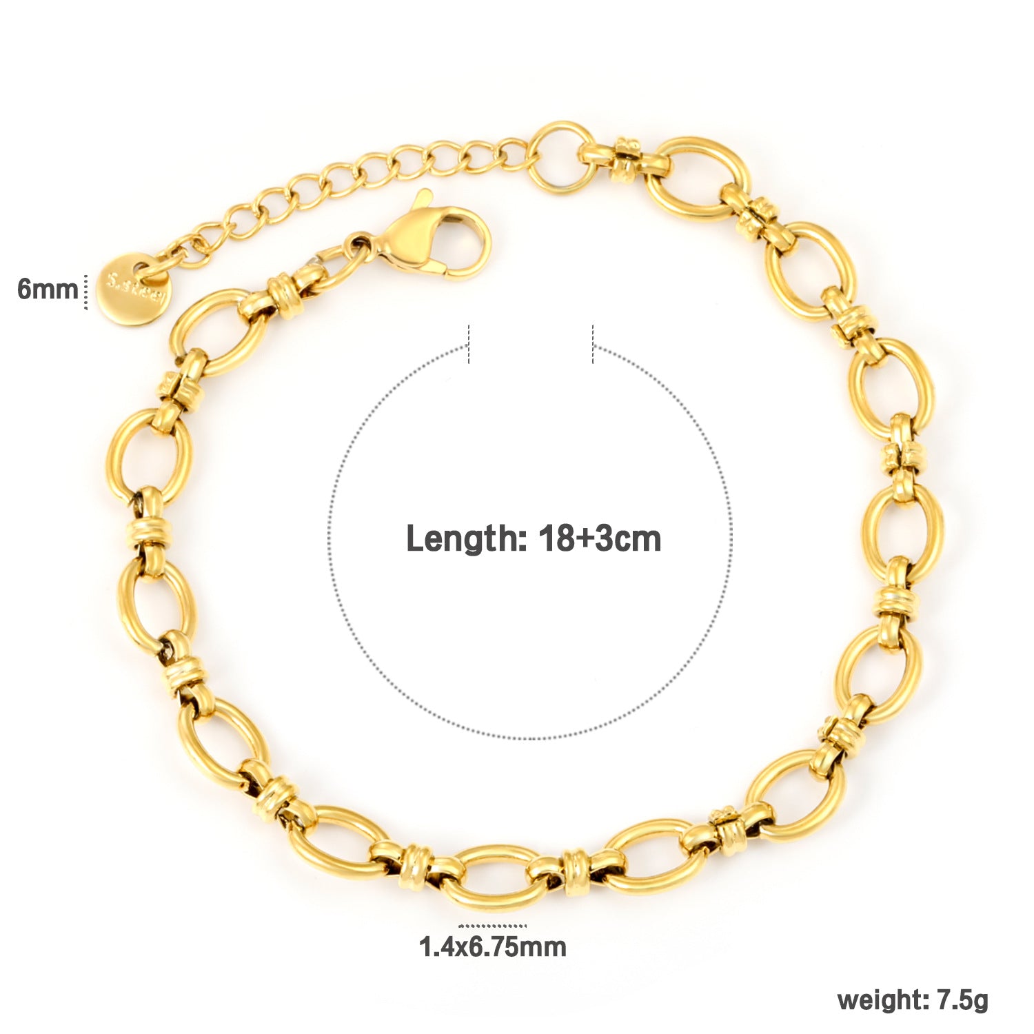 Damen Armband aus hochwertigem Edelstahl mit herzförmigen Anhängern Shop Nory