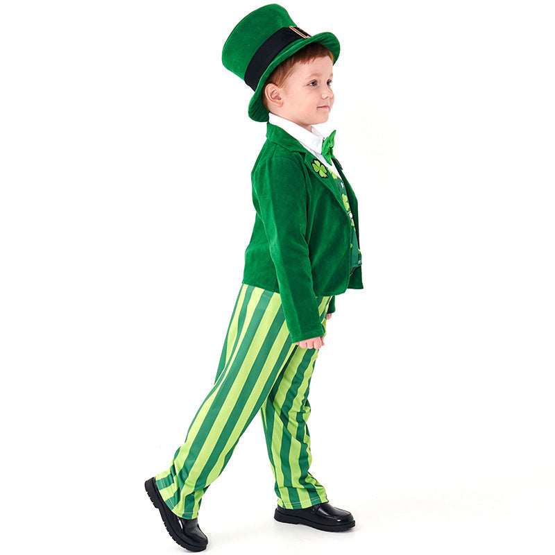 Herren-Kostüm als irischer Leprechaun mit Hut und detaillierten Akzenten Shop Nory