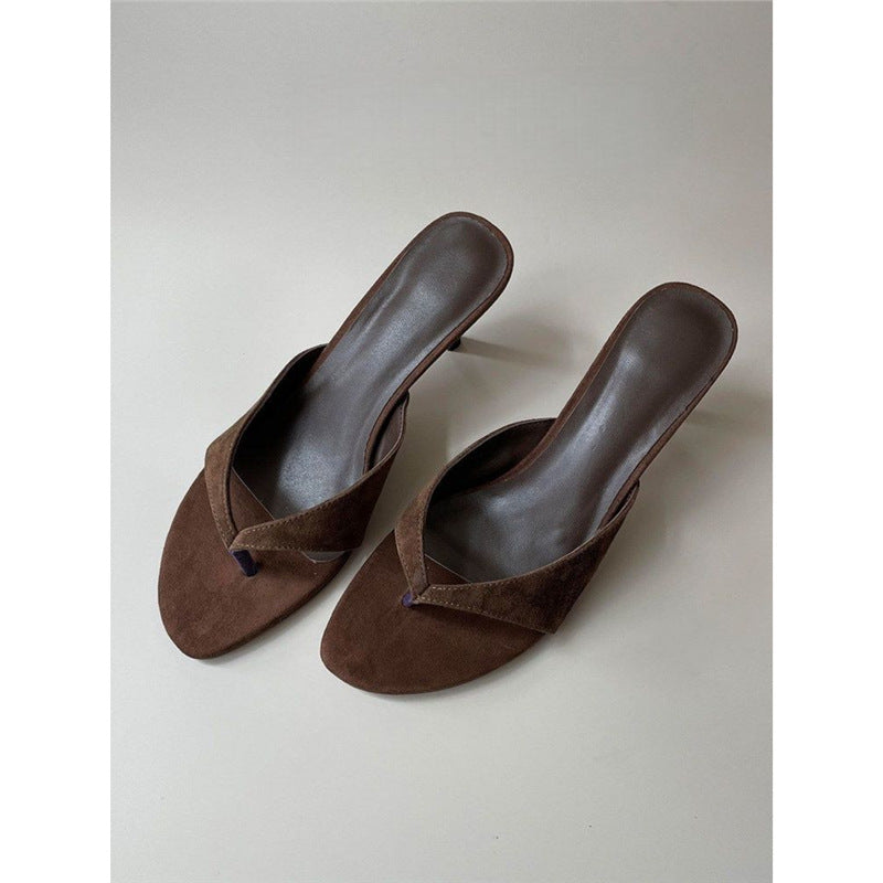 Damen elegante Zehentrenner mit feinem Absatz