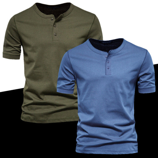 Herren Kurzarm-Henley-Shirt mit praktischer Knopfleiste und bequemer Passform