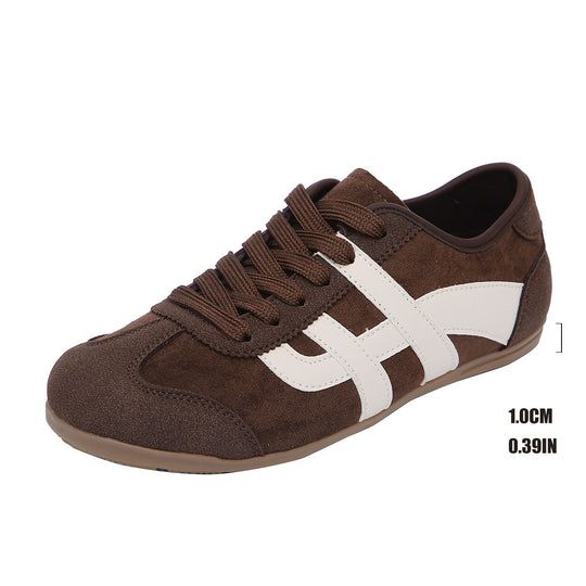 Damen Retro-Runner Slim Sneaker mit flacher Gummisohle und Zierstreifen Shop Nory