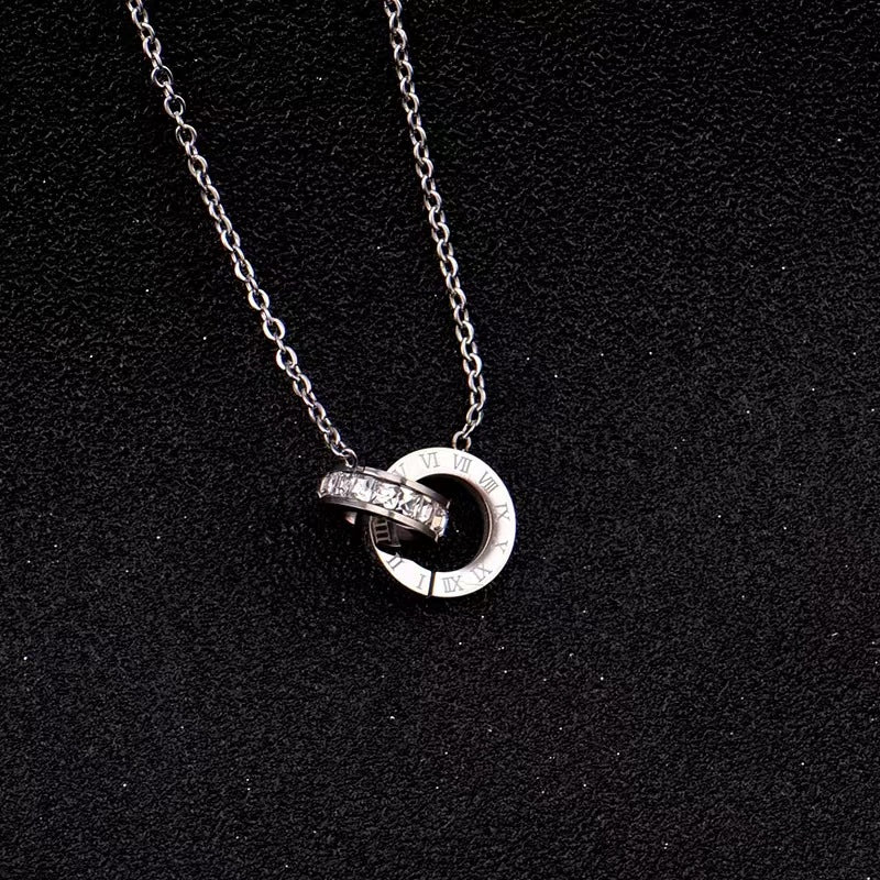 Damen Eleganter Verschlungener Ring Anhänger Halskette Shop Nory