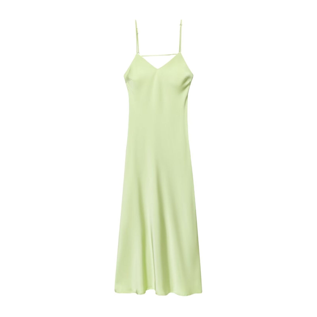 Damen Sommerliches Spaghettiträgerkleid mit schmeichelndem Schnitt und fließendem Stoff