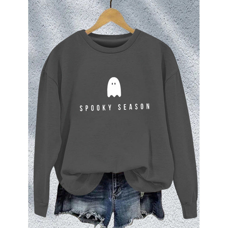 Unisex lässiges Halloween Sweatshirt mit Gespenst-Print und Oversize-Schnitt Shop Nory