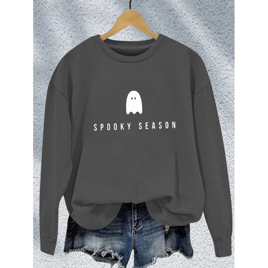 Unisex lässiges Halloween Sweatshirt mit Gespenst-Print und Oversize-Schnitt Shop Nory