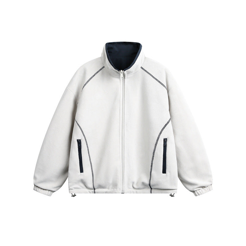 Unisex Leichte Softshelljacke mit wärmendem Fleeceinnenfutter, Stehkragen und Kordelzug Shop Nory