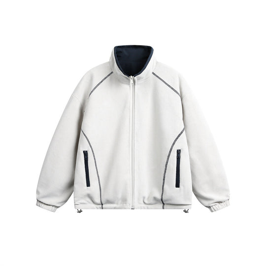 Unisex Leichte Softshelljacke mit wärmendem Fleeceinnenfutter, Stehkragen und Kordelzug Shop Nory