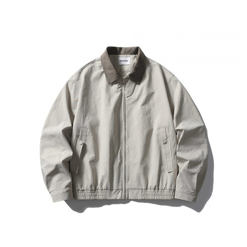 Herren Leichte Harringtonjacke mit Cordkragen und elastischem Saum Shop Nory