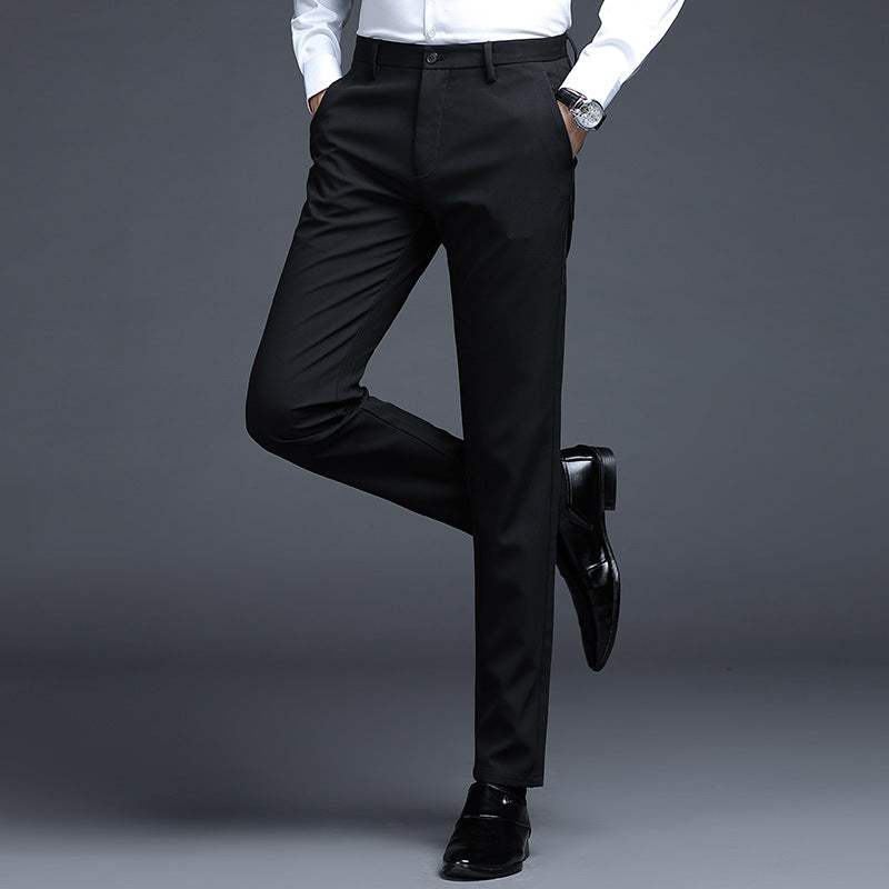 Herren Formelle Slim-Fit Anzughose mit Stretchbund und Bügelfalte Shop Nory