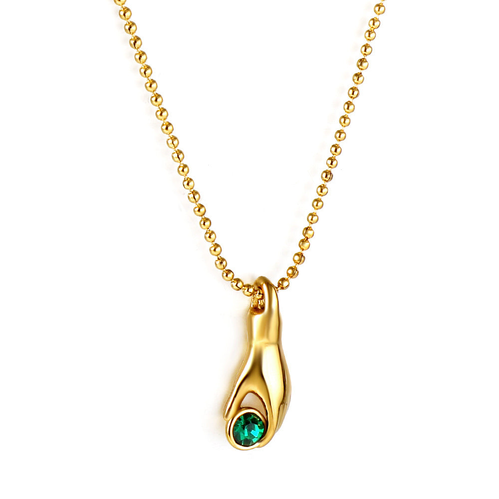 Damen elegante Halskette mit einzigartigem, geschwungenem Anhänger und funkelndem Kristall Shop Nory
