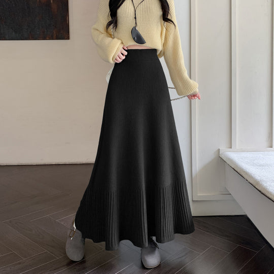 Damen Eleganter plissierter Maxirock Shop Nory