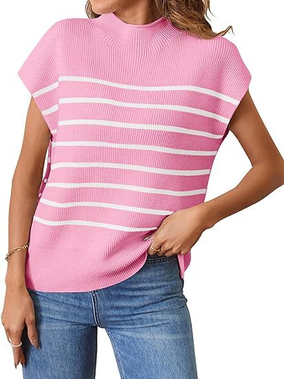 Damen lässiges gestreiftes Strickoberteil im modernen Schnitt