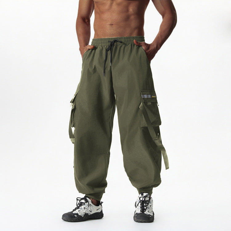 Herren Utility-Cargo-Jogginghose mit Tunnelzug, Beinschnallen & Mehrfachtaschen Shop Nory