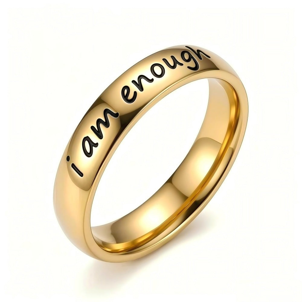 Damen Ring mit eingravierter Bestätigung und moderner Goldoberfläche Shop Nory