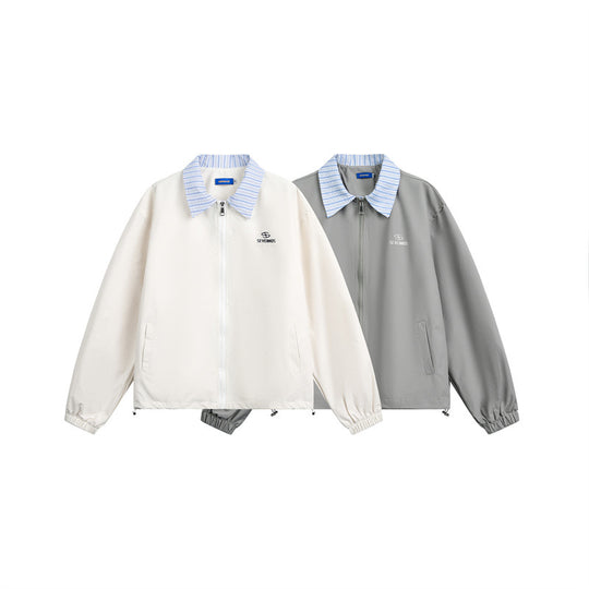 Herren Leichte Boxy-Übergangsjacke mit Kontrastkragen Elastischen Saumabschlüssen und Verdeckt Reißverschluss Shop Nory