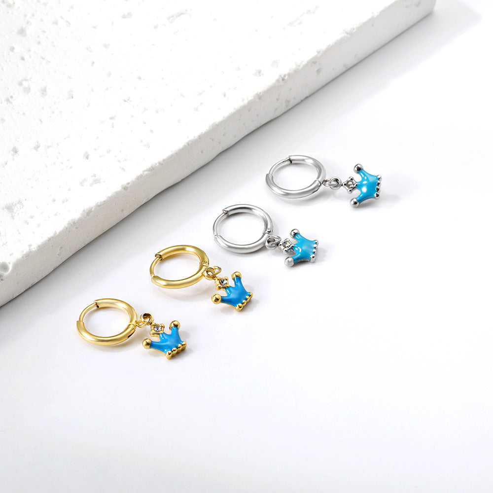 Damen Hängende Ohrringe mit königlichem Krönchen-Motiv Shop Nory