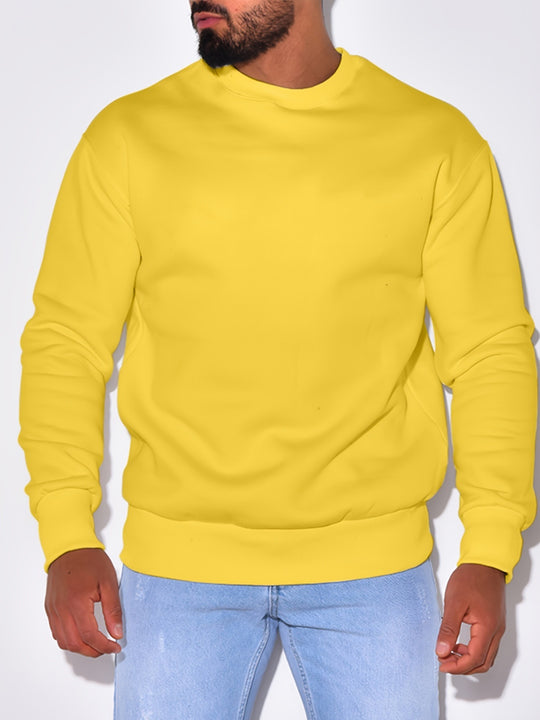 Herren Lässiges Rundhals-Sweatshirt mit Rippbündchen Shop Nory