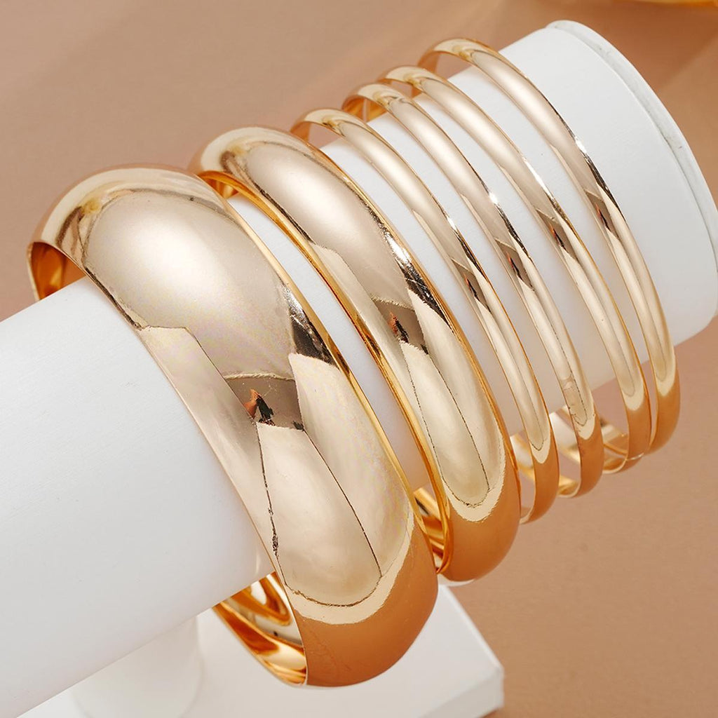 Damen Armreifen-Set aus stabilen und glänzenden Metallringen Shop Nory
