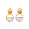 Damen Ohrringe mit modernem, geometrischem Design und edler Muschelverzierung Shop Nory