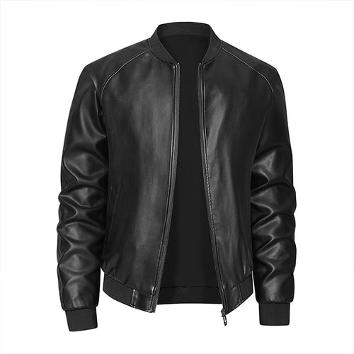 Herren Hochwertige Kunstleder-Bomberjacke Shop Nory
