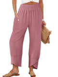 Damen Weite Sommerhose mit elastischem Bund und praktischen Taschen