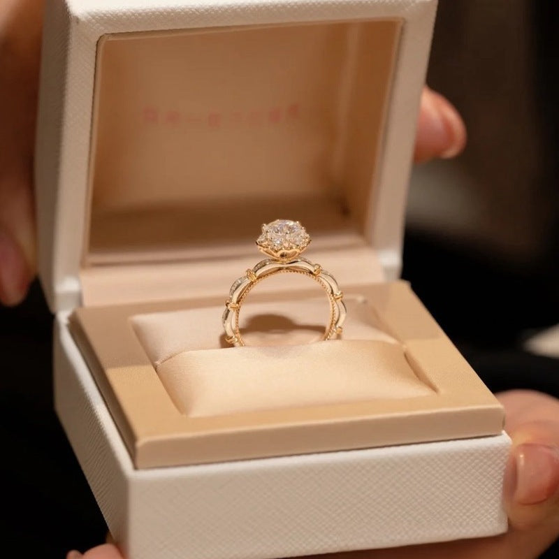 Damen eleganter Solitär-Verlobungsring mit filigranem Design Shop Nory