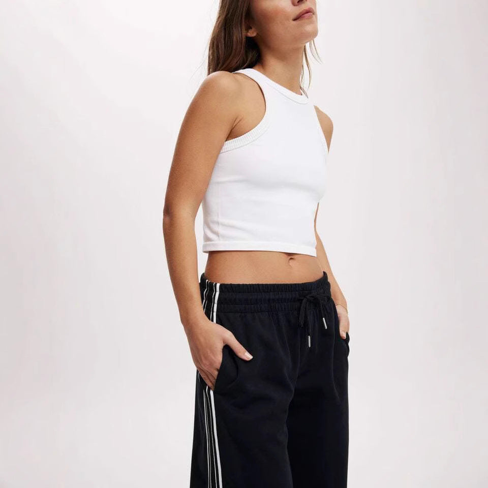 Damen Weite Jogginghose mit Kordelzug, elastischem Bund & seitlichen Kontraststreifen Shop Nory