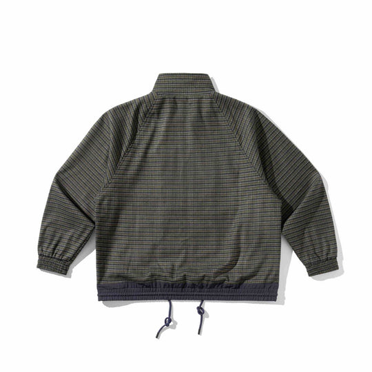 Unisex Gestreifte Utility-Trainingsjacke mit Stehkragen, Brustreißverschlusstasche und Kordelzug Shop Nory