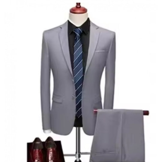 Herren Taillierter Zweiteiler-Anzug mit schmalem Revers und Ein-Knopf-Verschluss Shop Nory