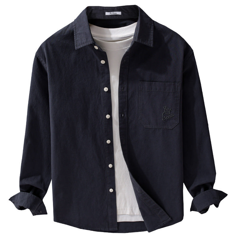 Herren Feines Cord-Überhemd im Overshirt-Stil mit Kentkragen und aufgesetzter Brusttasche Shop Nory