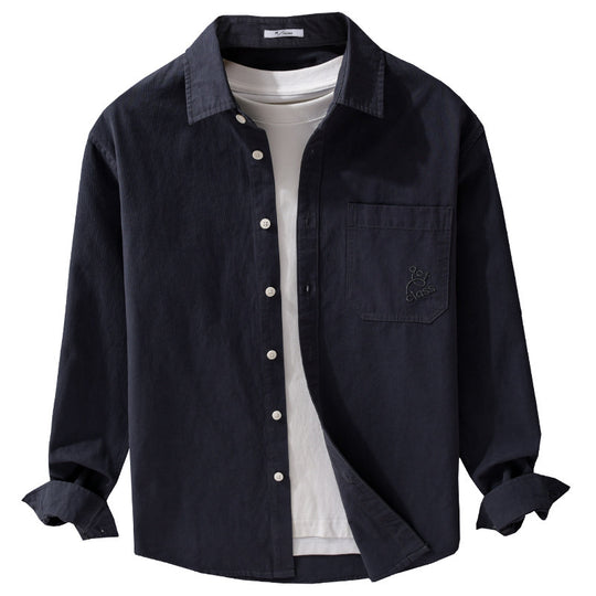 Herren Feines Cord-Überhemd im Overshirt-Stil mit Kentkragen und aufgesetzter Brusttasche Shop Nory