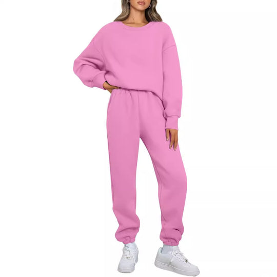 Damen nan zweiteiliges Comfort-Loungewear-Set mit oversized Rundhals, hochgeschnittener Jogginghose und elastischem Knöchelbund Shop Nory
