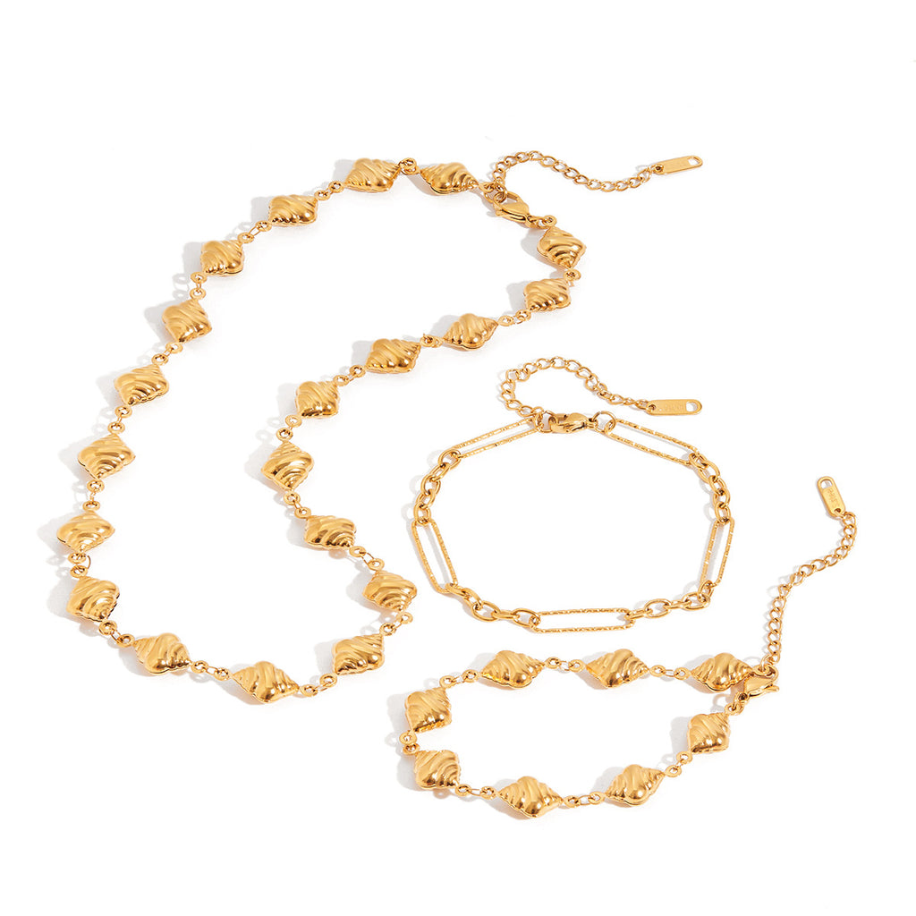 Damen Armband mit klassischem Gliederdesign aus hypoallergenem Edelstahl Shop Nory