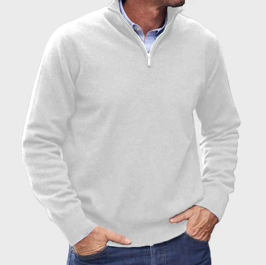 Herren Hochwertiger Strickpullover mit Stehkragen