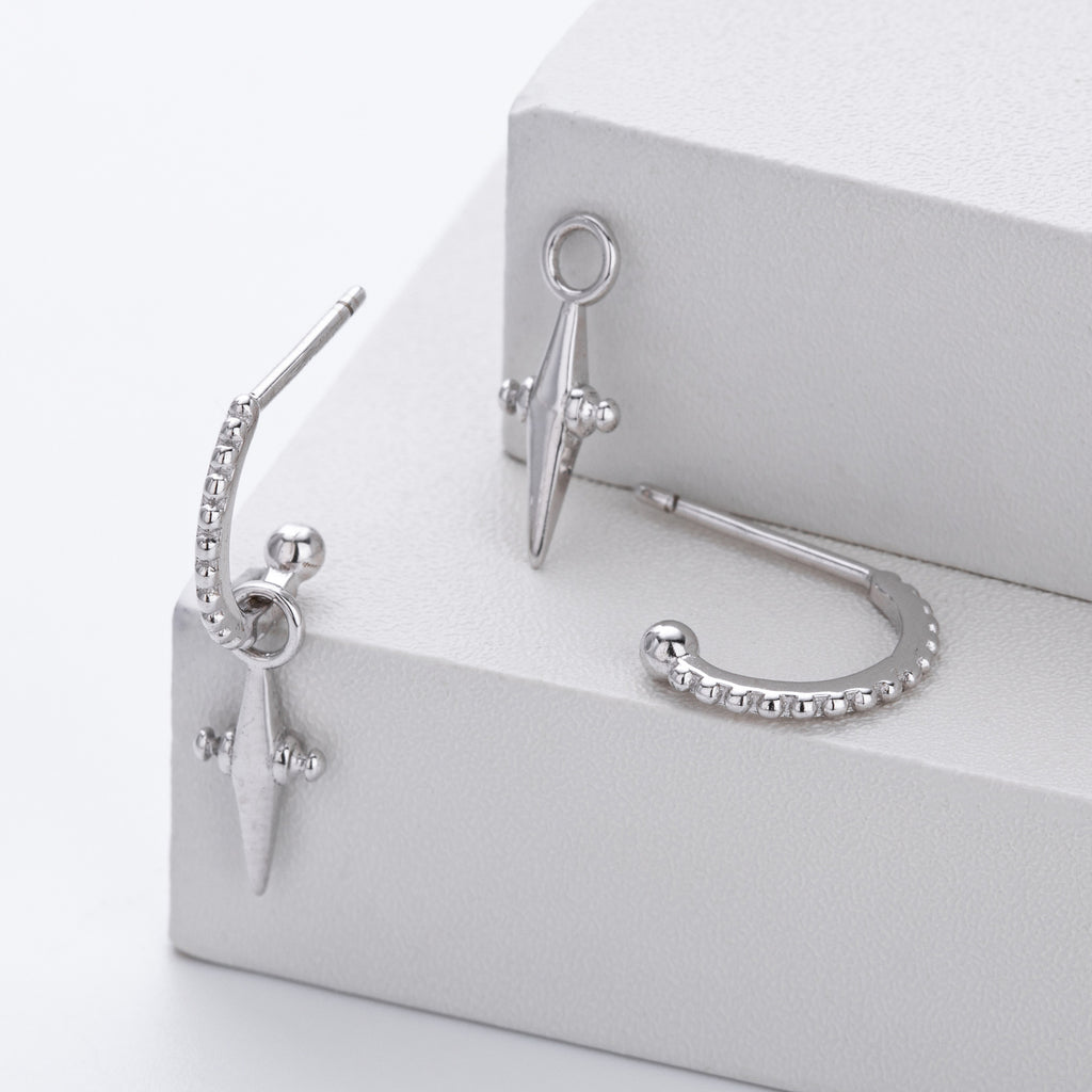 Damen Ohrhänger mit stilvollem Spikes-Design aus 925 Sterling Silber Shop Nory