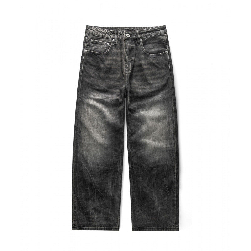 Herren Locker geschnittene Straight-Jeans im Workwear-Stil mit Used-Effekt Shop Nory